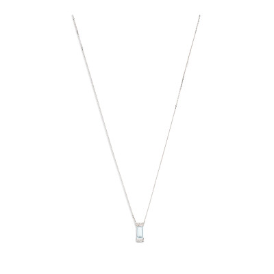 Collier Portofino en or blanc, topaze et diamants