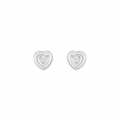 Boucles d'oreilles en or blanc et oxyde de zirconium