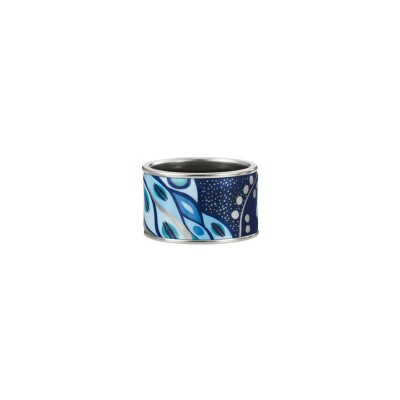 Bague Diva FREYWILLE Hommage à Gustav Klimt en email et plaqué rhodium palladium