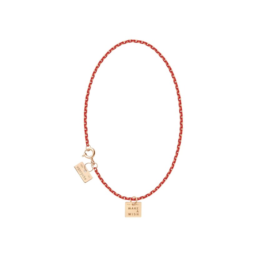 Collier Vanrycke Make a wish en or rose et email