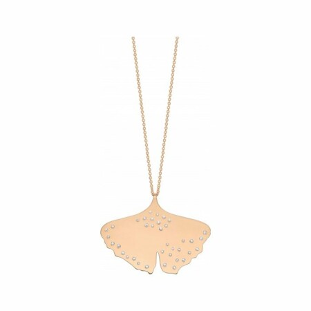 Collier GINETTE NY GINGKO en or rose