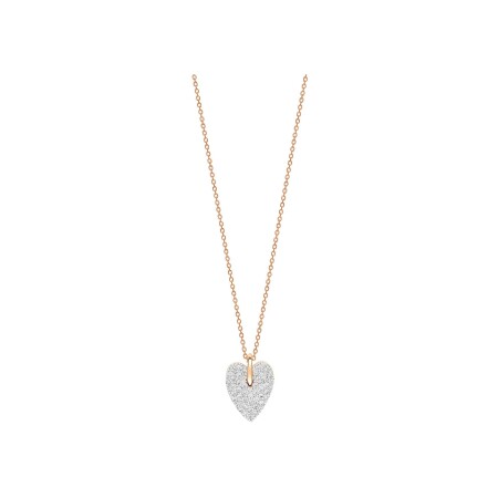 Collier Ginette NY ANGELE mini diamond heart en or rose et diamants