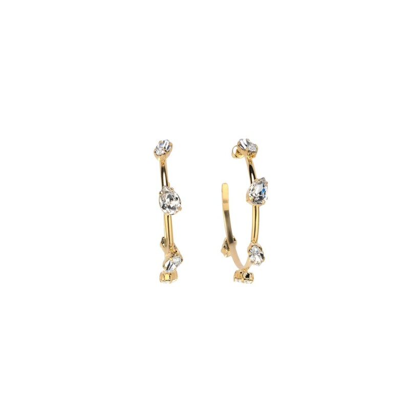 Boucles d'oreilles Andrea Marazzini Tokyo en métal doré et cristaux précieux
