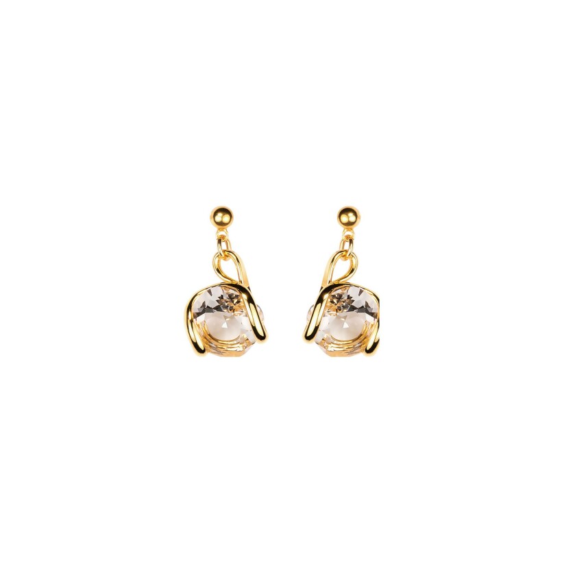 Boucles d'oreilles Andrea Marazzini Simple Mini en métal doré et cristaux précieux