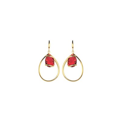 Boucles d'oreilles Andréa Marazzini Rosée en métal doré et cristaux précieux