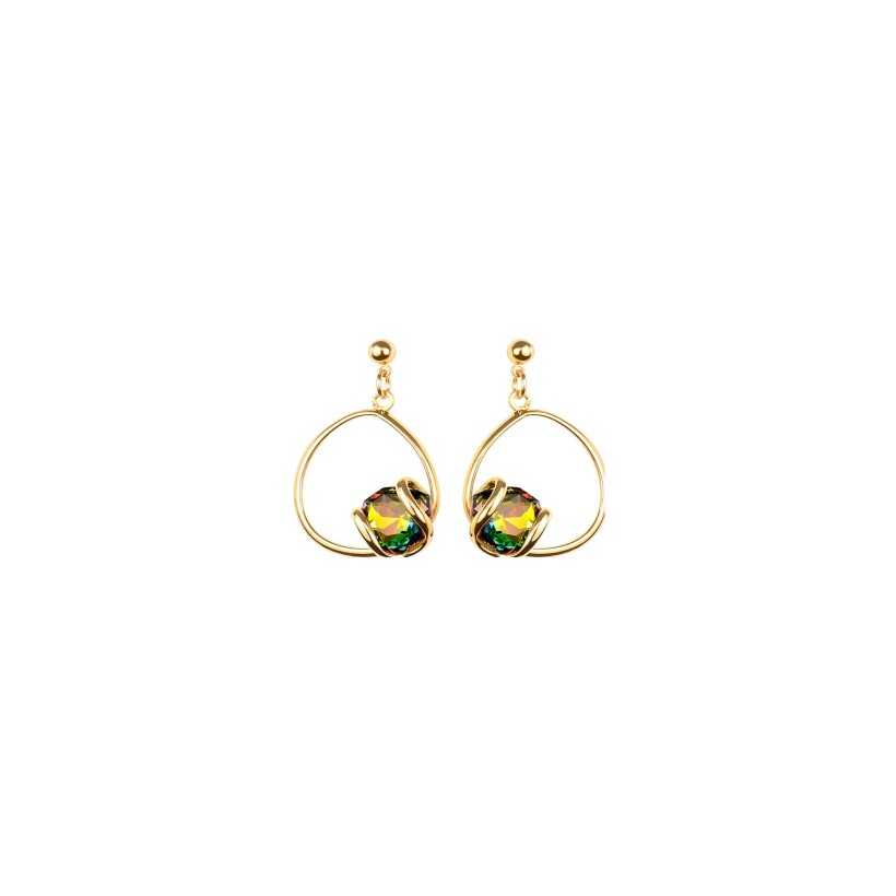 Boucles d'oreilles Andrea Marazzini Mini Musa en métal doré et cristaux précieux