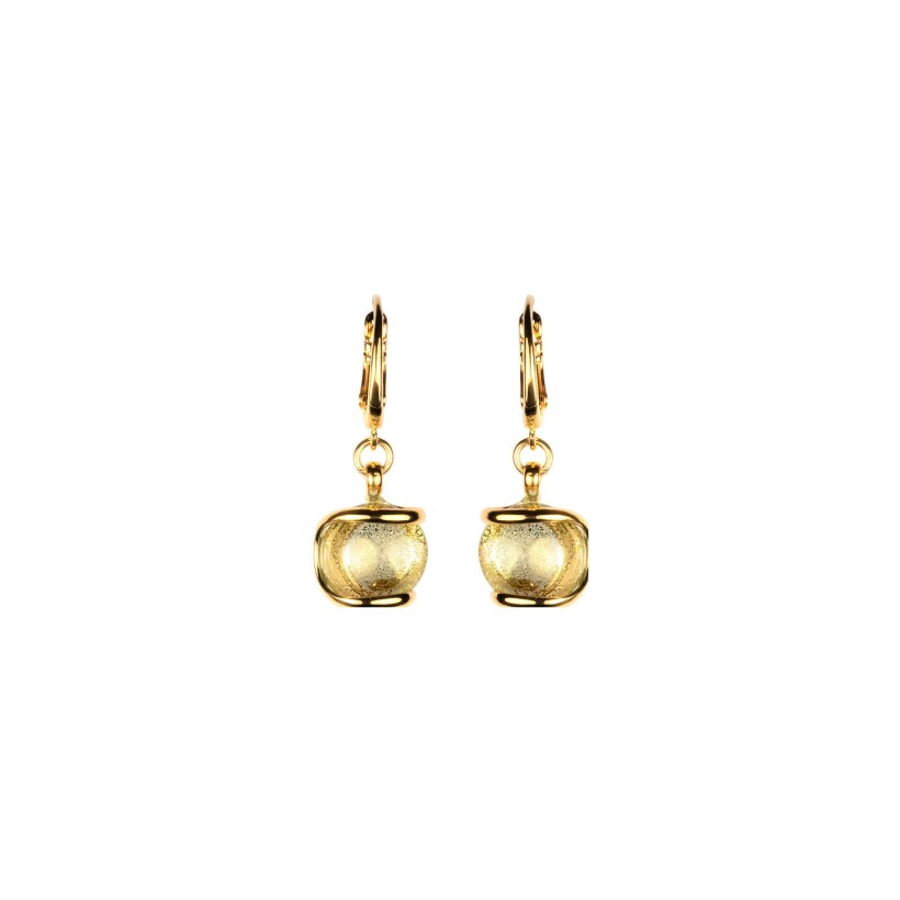 Boucles d'oreilles Andrea Marazzini Murano en métal doré et cristaux précieux