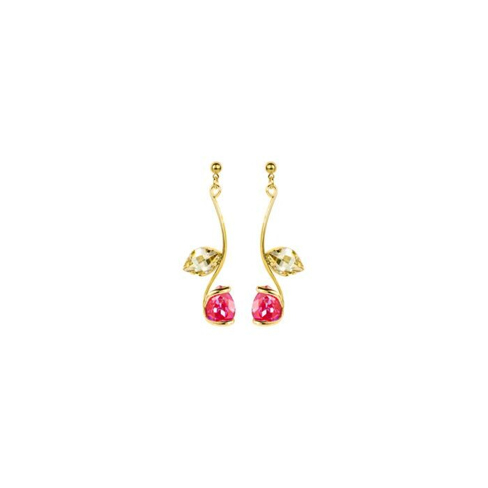 Boucles d'oreilles Andréa Marazzini Joyful Plus en métal doré et cristaux précieux