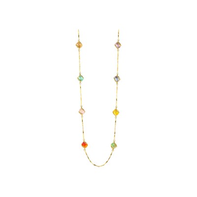 Collier Andréa Marazzini Sautoir en métal doré et cristaux précieux