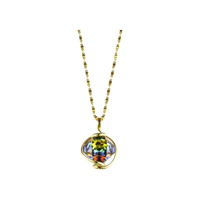 Pendentif Andréa Marazzini Vega CDI en métal doré et cristal précieux
