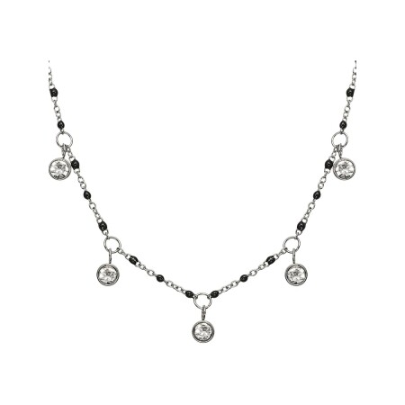 Collier GO Mademoiselle en acier et strass