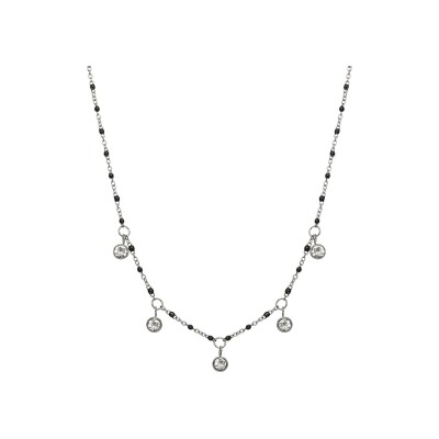 Collier GO Mademoiselle en acier et strass