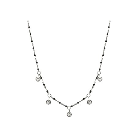 Collier GO Mademoiselle en acier et strass