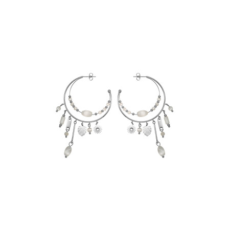 Boucles d'oreilles GO Mademoiselle en acier et perles