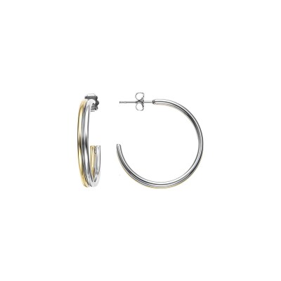 Boucles d'oreilles GO Mademoiselle en acier et métal doré