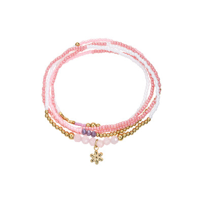 Bracelet GO Mademoiselle en métal doré et perles