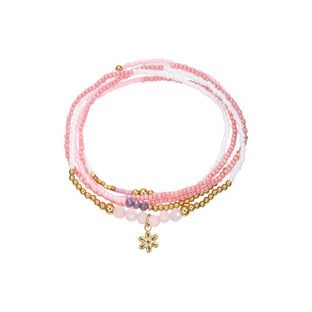 Bracelet GO Mademoiselle en métal doré et perles