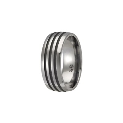 Bague L'Atelier du Tantale Grand Prix Shiny & Dark 8mm en tantale