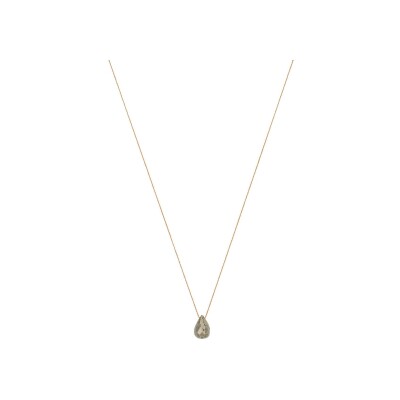 Collier Une A Une Goutte en laiton doré et pyrite