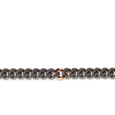 Bracelet Mano J en titane, or rouge et diamants noirs