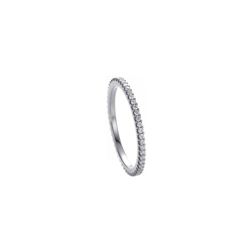 Alliance tour complet en or blanc et diamants 0.25ct