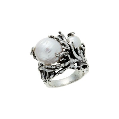 Bague Giovanni Raspini Mers du sud en argent et perle de culture