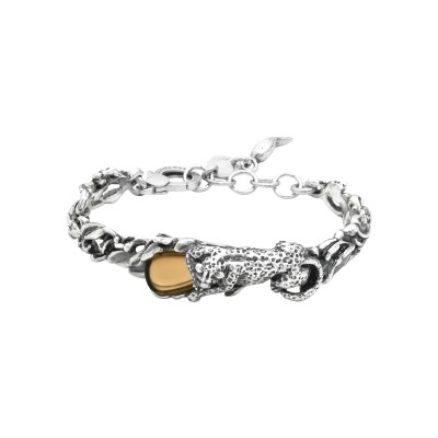 Bracelet Giovanni Raspini léopard en argent et cristal de citrine