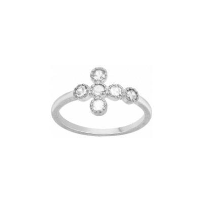 Bague en argent et oxyde de zirconium