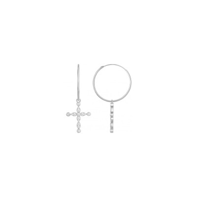 Boucles d'oreilles en argent et oxyde de zirconium