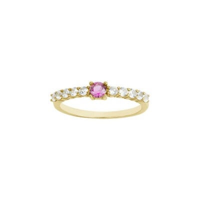 Bague en plaqué or et oxyde de zirconium multicolore