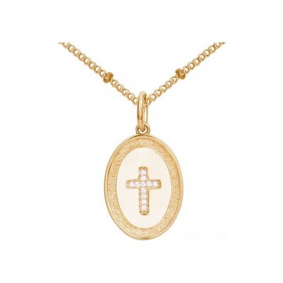 Collier en plaqué or et oxydes de zirconium