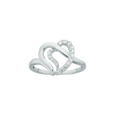Bague en argent et oxyde de zirconium