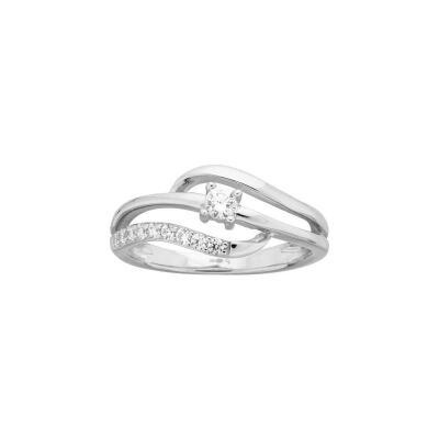 Bague en argent et oxyde de zirconium