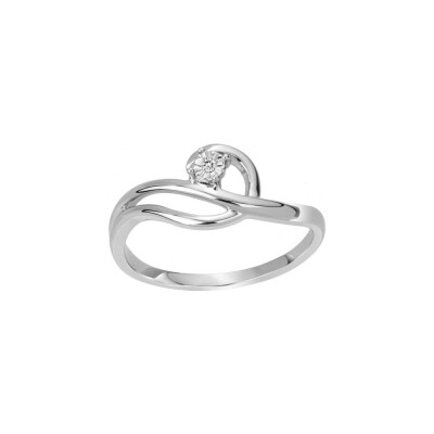 Bague en argent et diamant 0.005ct