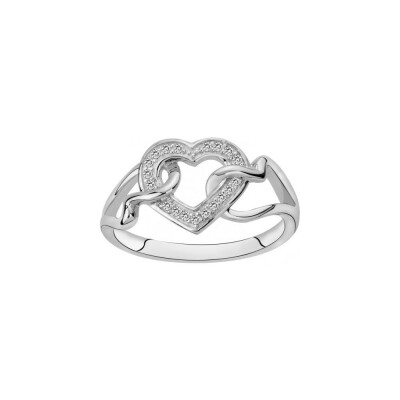 Bague en argent et oxyde de zirconium
