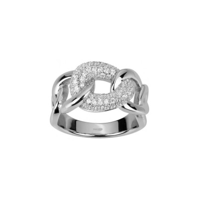 Bague en argent et oxyde de zirconium