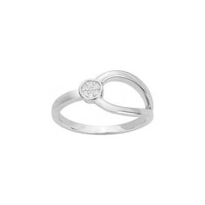 Bague en argent et oxyde de zirconium blanc