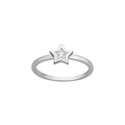 Bague en argent et oxyde de zirconium