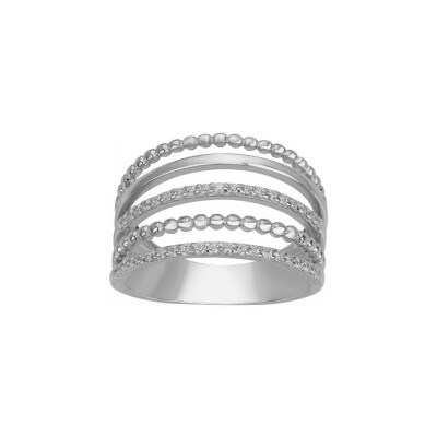Bague en argent et oxyde de zirconium