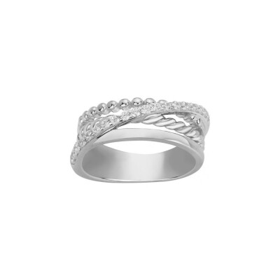 Bague en argent et oxyde de zirconium