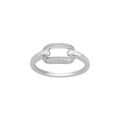 Bague en argent et oxyde de zirconium