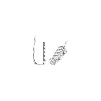Boucles d'oreilles en argent et oxyde de zirconium
