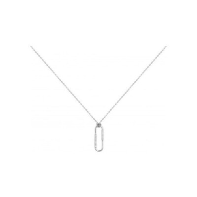 Collier en argent et oxyde de zirconium blanc
