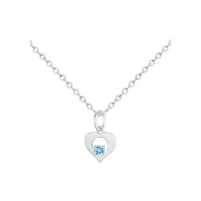 Collier en argent et oxyde de zirconium bleu topaze