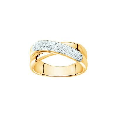 Bague en plaqué or et oxyde de zirconium blanc