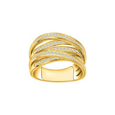 Bague en plaqué or et oxyde de zirconium
