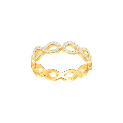 Bague en plaqué or et oxyde de zirconium blanc