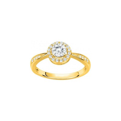 Bague en plaqué or et oxyde de zirconium