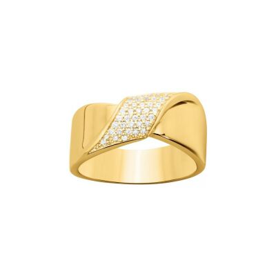 Bague en plaqué or et oxyde de zirconium
