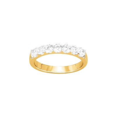 Bague en plaqué or et oxyde de zirconium